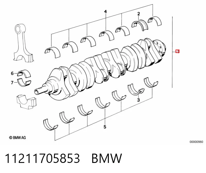 Колінвал двигуна на BMW 3  E46