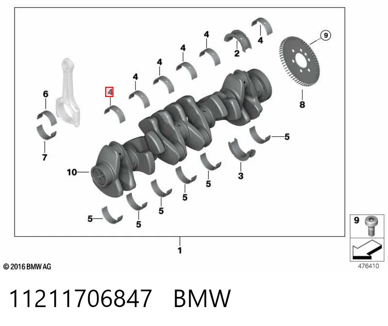 1706847 BMW Підшипник ковзання клонували