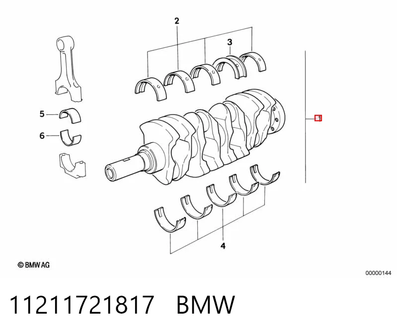 Колінвал двигуна на BMW 3  E30