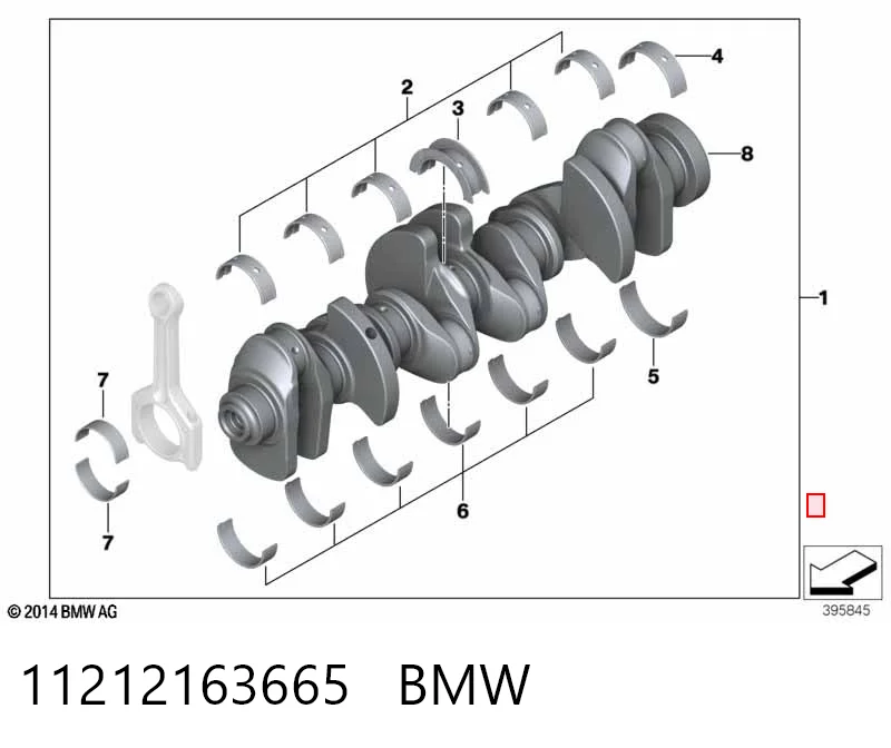 11212163665 BMW Колінвал двигуна