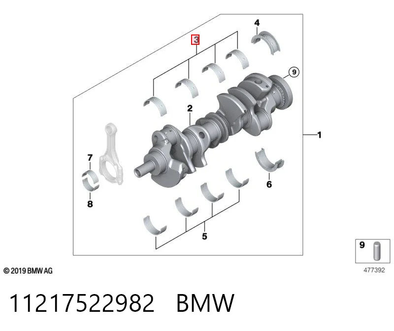 11217522982 BMW Підшипник ковзання клонували