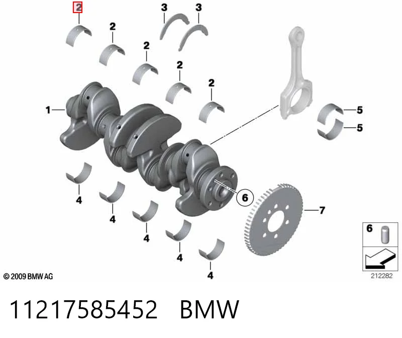 11217585452 BMW Комплект підшипників ковзання коленвалу