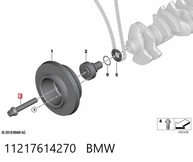 11217614270 BMW Болт коленвала