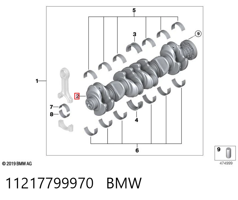 Вал колінчастий і маховик BMW X6 позашляховик (E71) (2008 - 2014) ціна, від 826.47 USD