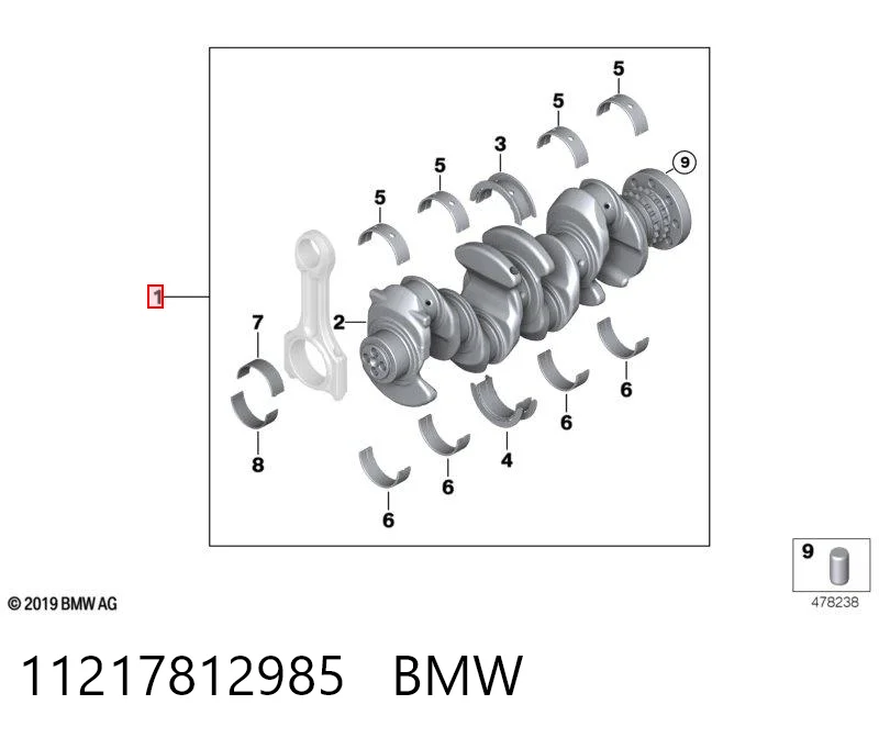 11217812985 BMW Колінвал двигуна