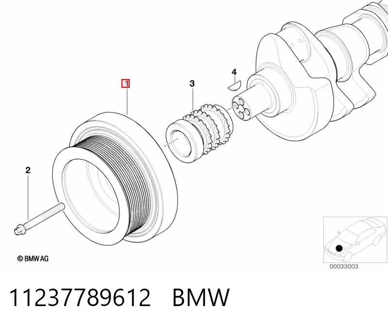 Демпфер колінвалу на BMW 7  E38