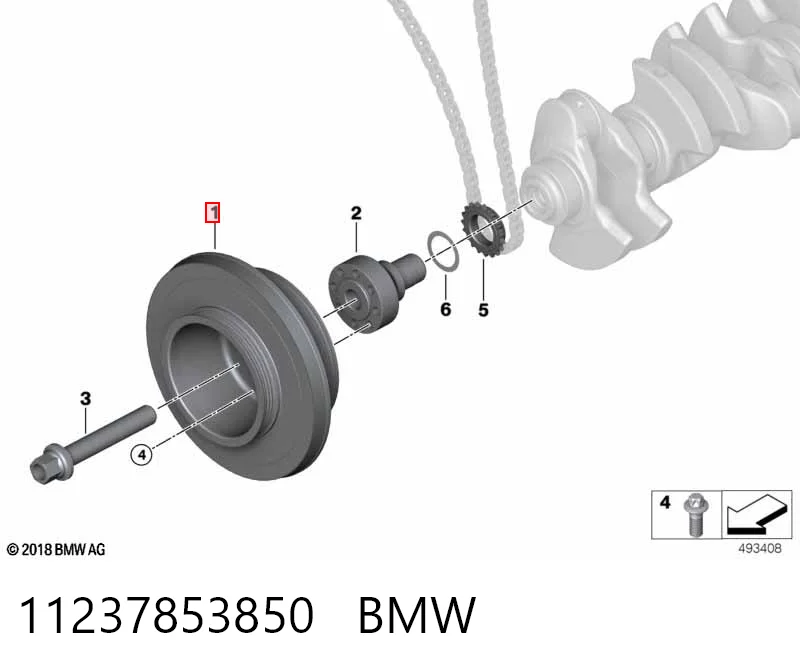 11237853850 BMW Демпфер колінвалу