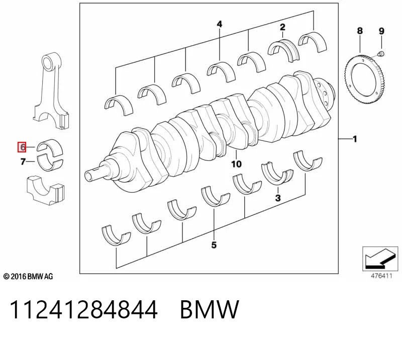  Вкладиші шатунні BMW 5 