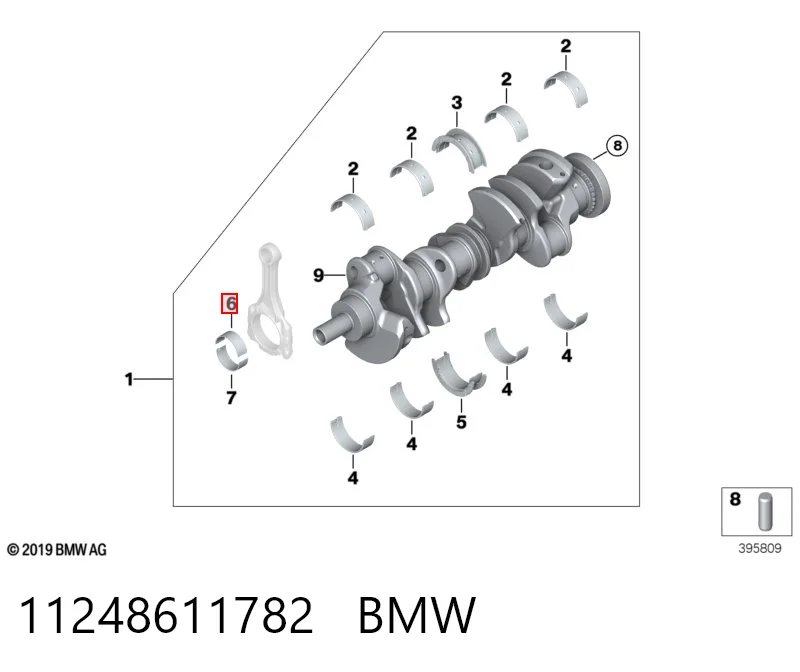 11248611782 BMW Комплект підшипників ковзання коленвалу
