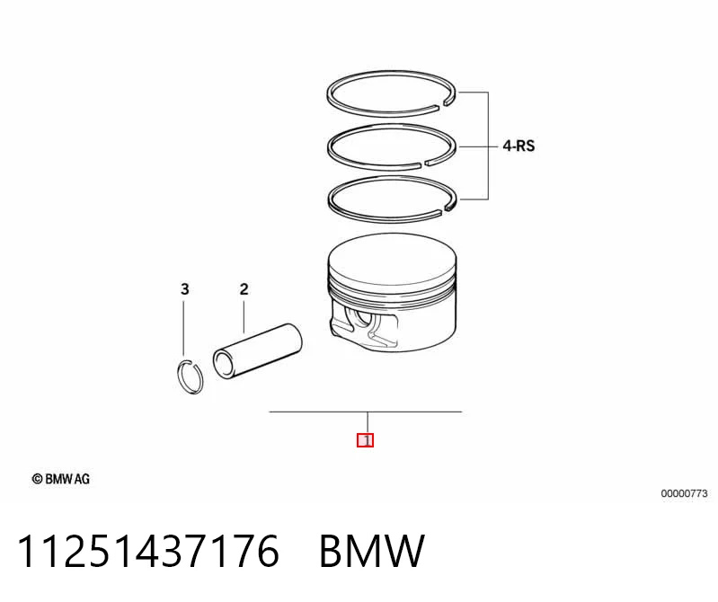 Купити 831000 Mahle Original Поршень в комплекті на 1 циліндр, STD