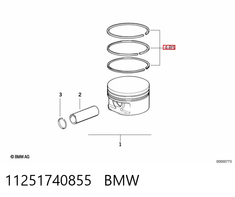 11251740855 Mahle Original Кільця поршневі на 1 циліндр, STD.