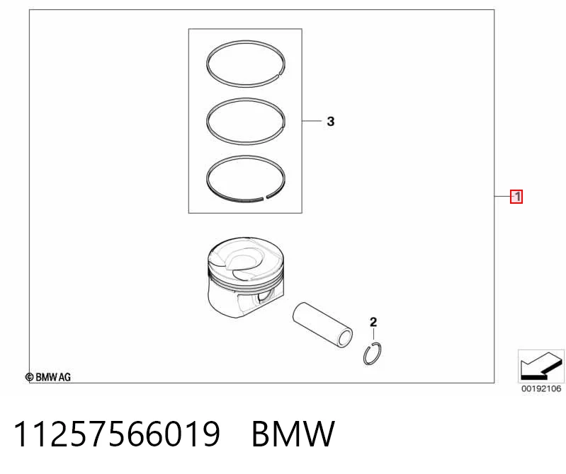 11257566019 BMW Поршень в зборі