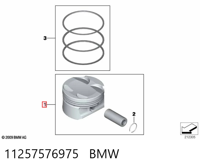 11257576975 BMW Поршня на 1 циліндр, STD