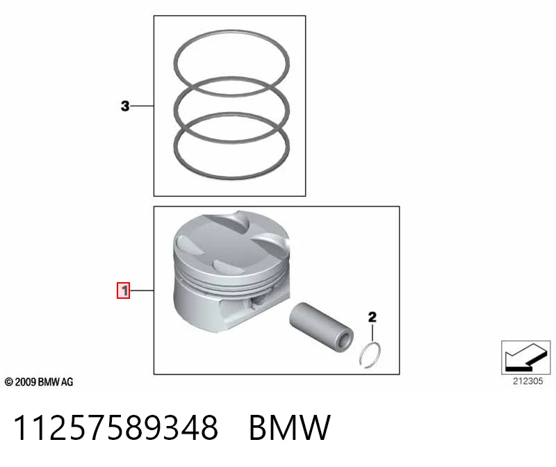 11257589348 BMW Поршня на 1 циліндр, STD