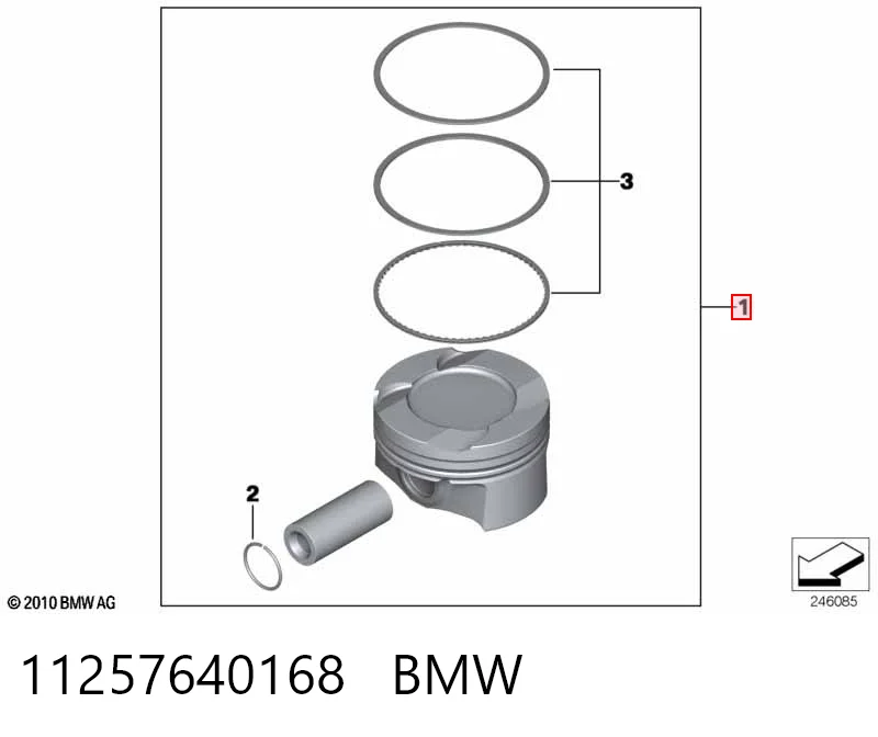 11257640168 BMW Поршня на 1 циліндр, STD
