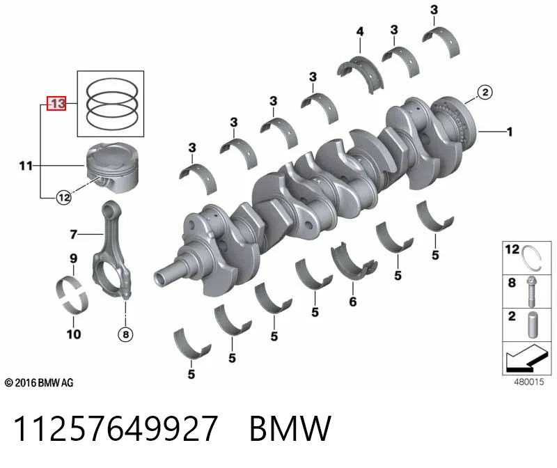 3M107004 AND Кільця поршневі комплект на мотор, STD.