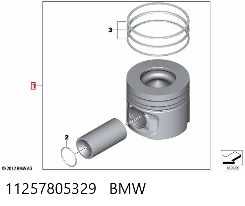 11257805329 BMW Поршня на 1 циліндр, STD