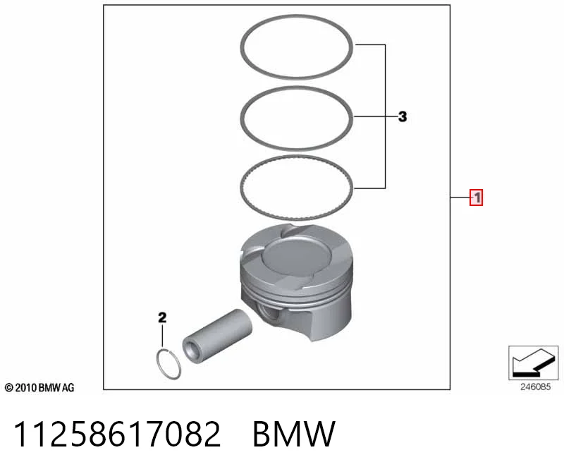 11258617082 BMW Поршня на 1 циліндр, STD