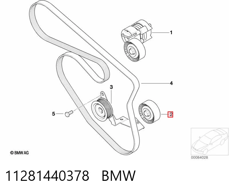 11281440378 BMW Ролик приводного ременя, паразитний