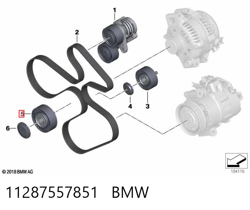 11287557851 BMW Ролик приводного ременя, паразитний