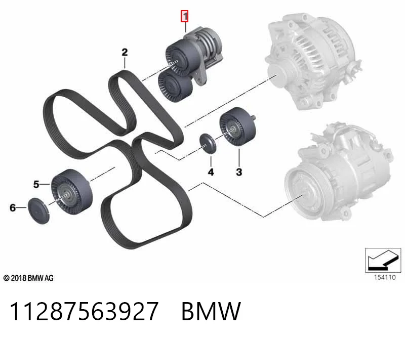 11287563927 BMW Натяжна планка поліклинового ременя