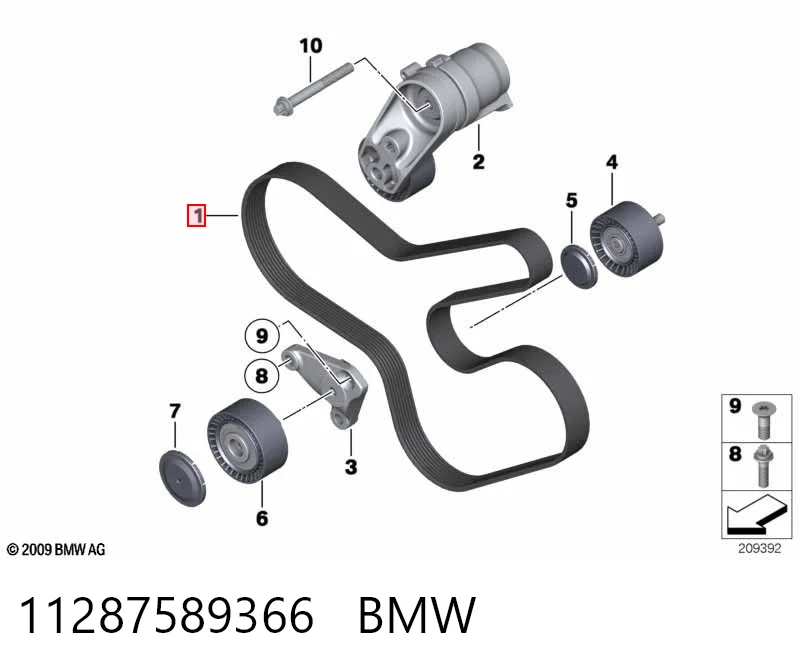 11287589366 BMW Поліклиновий ремінь