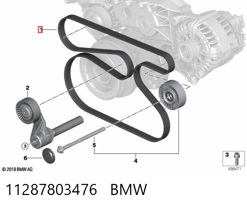 11287803476 BMW Поліклиновий ремінь