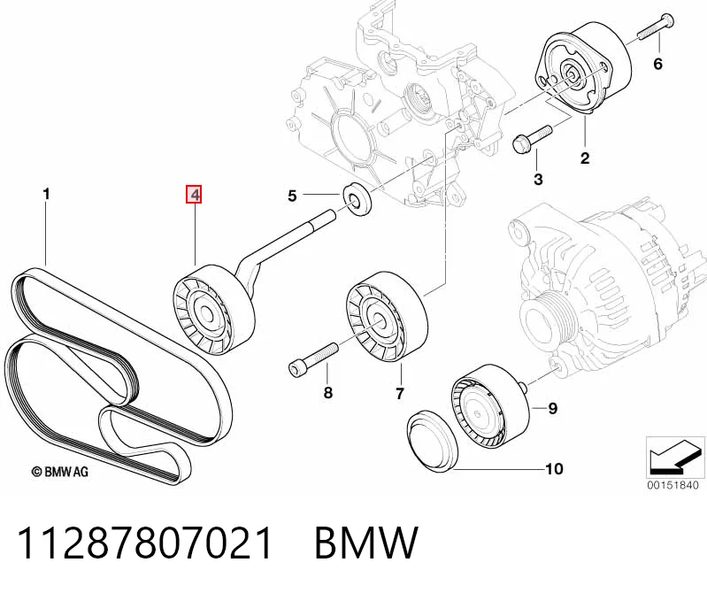 11287807021 BMW Ролик натяжителя ременя агрегатів