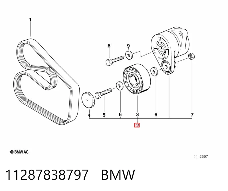 Натягувач приводного ременя BMW 7 седан (E65, E66, E67) (2001 - 2008) ціна, від 72.94 USD