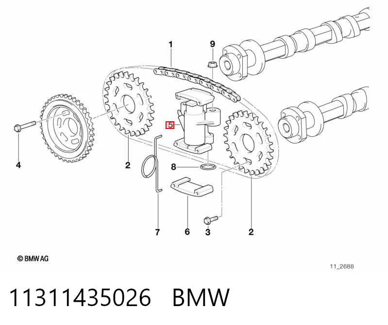 11311435026 BMW Натягувач ланцюга ГРМ распреддвалов, правого
