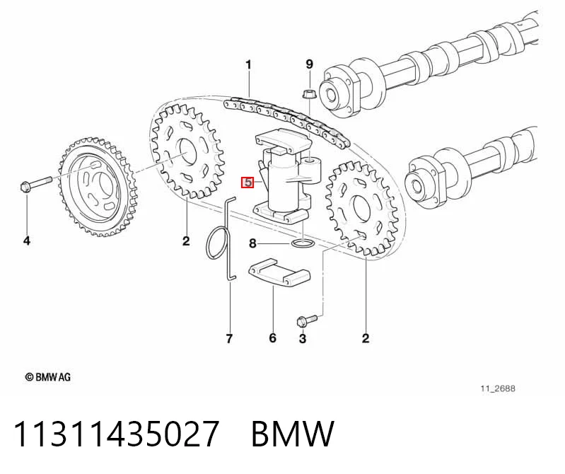 11311435027 BMW Натягувач ланцюга ГРМ распреддвалов, лівого