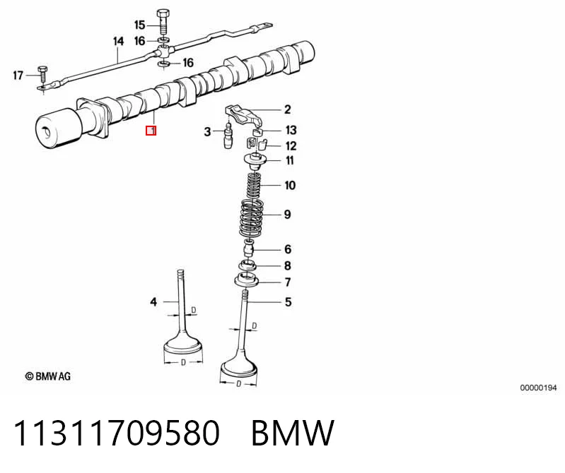 11311709580 BMW Вал розподільний