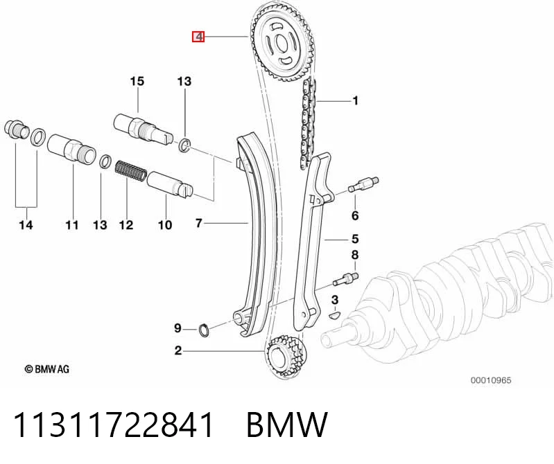 1722841 BMW Зірка-шестерня розподільного валу двигуна,випускного