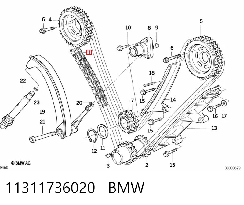 Ланцюг приводу распредвала на BMW 7  E38