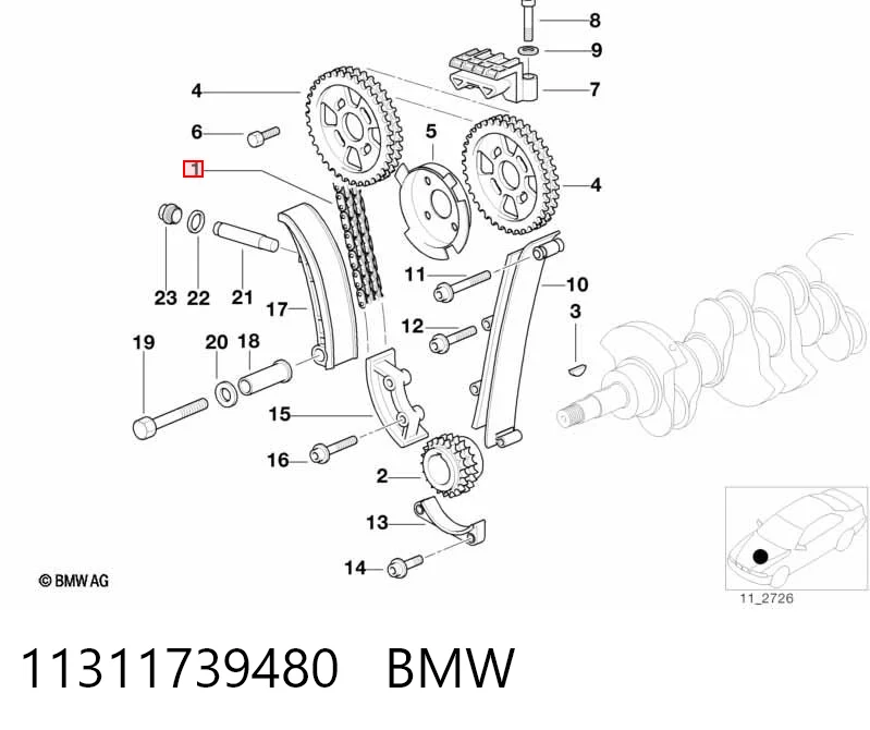 Ланцюг BMW 3 седан (E30) (1982 - 1992) ціна, від 72.88 USD