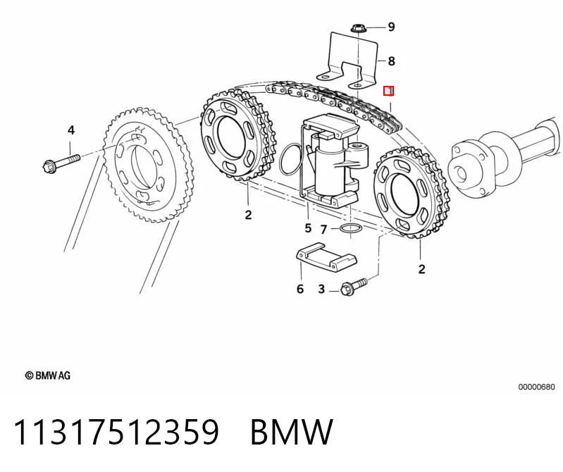 Ланцюг ГРМ, верхня 1725424 BMW