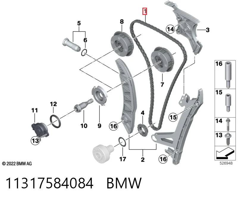 Купити 5066244 Borg-Warner Ланцюг ГРМ, розподілвала