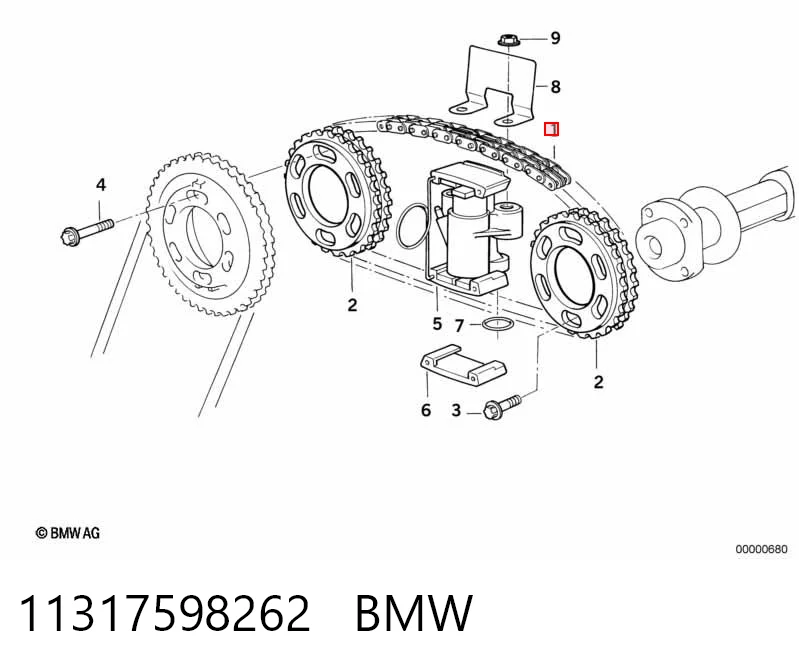 Ланцюг ГРМ, верхній BMW 1725424