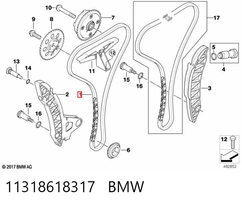 11318618317 BMW Ланцюг приводу распредвала