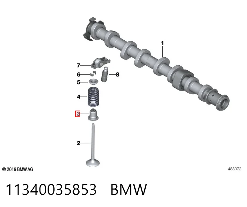 11340035853 BMW Сальник клапана (маслоз'йомного), випускного, комплект