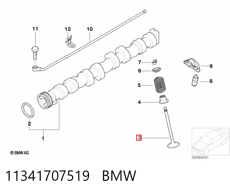 11341707519 BMW Випускний клапан двигуна