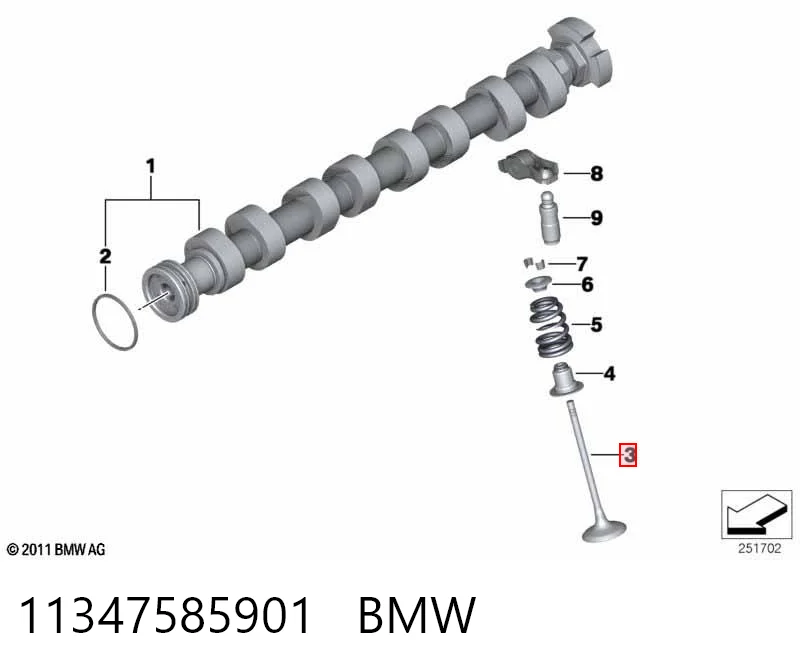 11347585901 BMW Клапан впускний