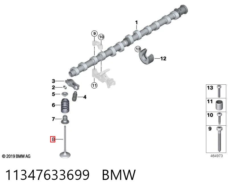 11347633699 BMW Клапан впускний