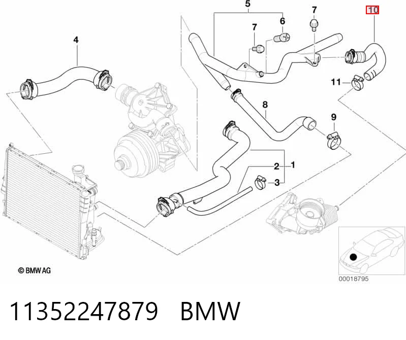 Патрубок термостата 7910195 Kamoka