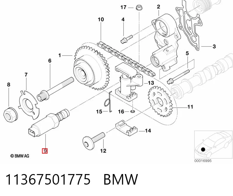 11367501775 BMW Клапан електромагнітний положення розподільного