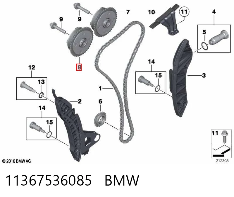 11367536085 BMW Зірка-шестерня розподільного валу двигуна,випускного