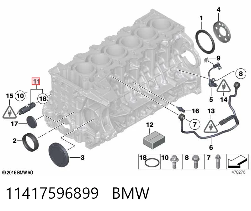 11417596899 BMW Клапан регулювання тиску масла