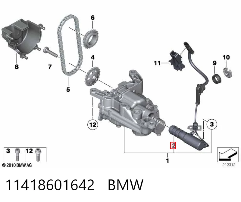 11418601642 BMW Клапан регулювання тиску масла