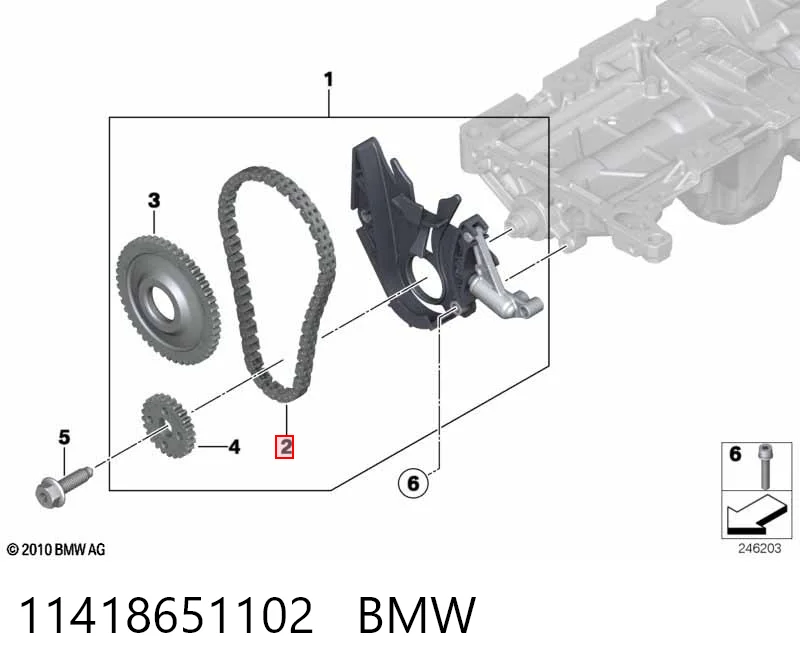 11418651102 BMW Ланцюг масло насоса
