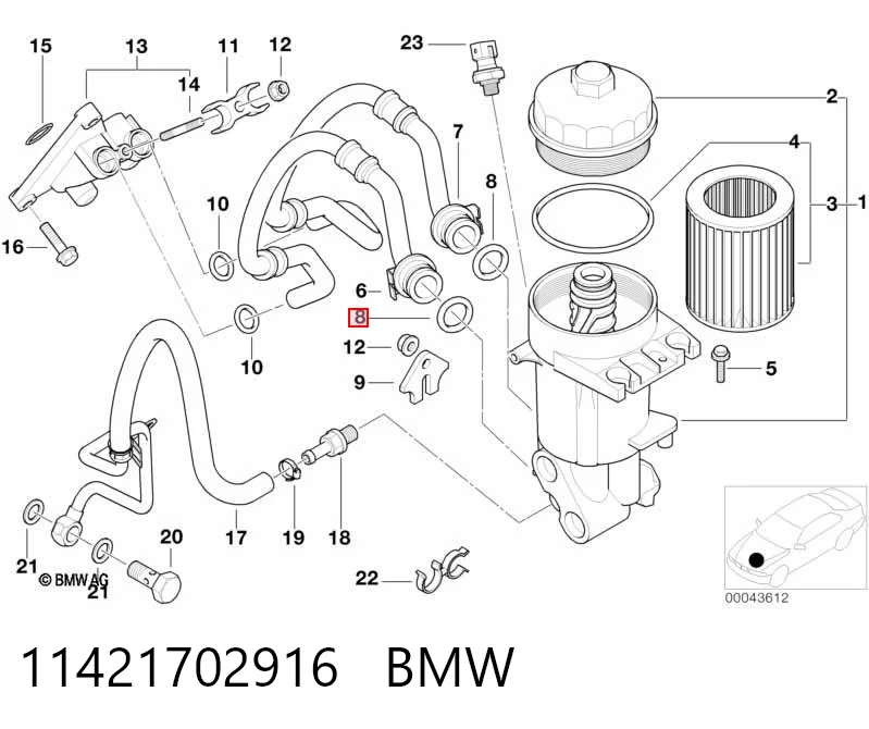 11421702916 BMW Ущільнювальне кільце, універсальне